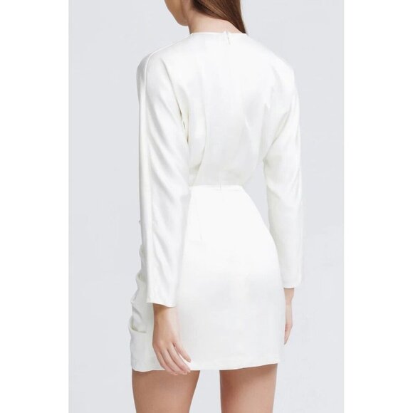 Significant Other Samara Dress Cream Sheen Satin Long Sleeve - Picture 4 of 6